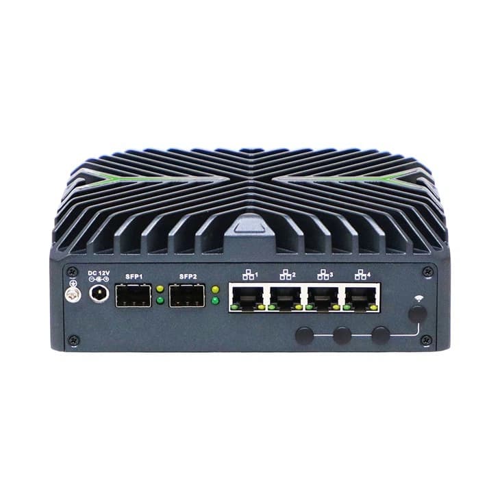 Nano-N3261 Firewall Appliance – front panel with four 2.5GbE LAN and two 10G SFP+ ports